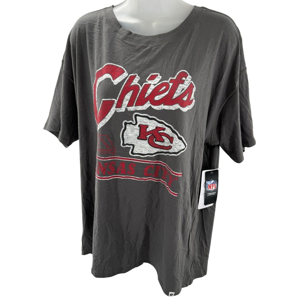 47 Brand‎ Kansas City Chiefs Womens Oversized Tee Shirt Large NEW
